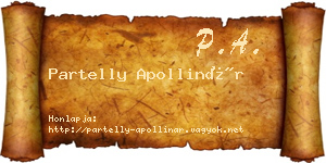 Partelly Apollinár névjegykártya